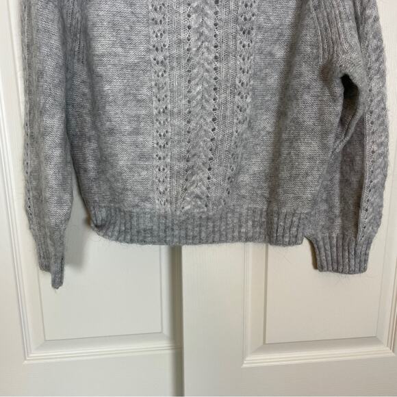 J. Crew Point Sur Pointelle Gray Wool Mohair Sweater NWT - Picture 4 of 10